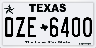 TX license plate DZE6400