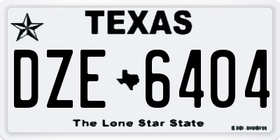TX license plate DZE6404