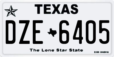 TX license plate DZE6405