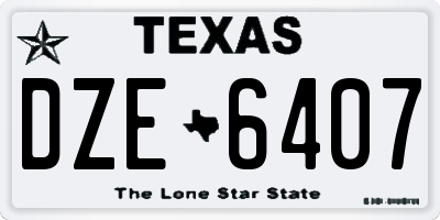 TX license plate DZE6407