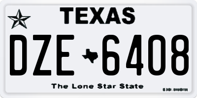 TX license plate DZE6408