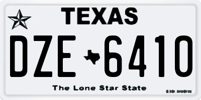 TX license plate DZE6410