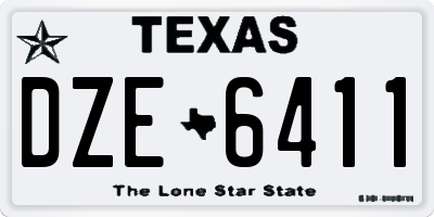 TX license plate DZE6411