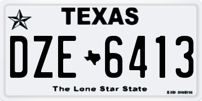 TX license plate DZE6413