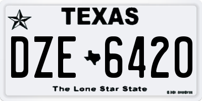TX license plate DZE6420