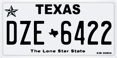 TX license plate DZE6422