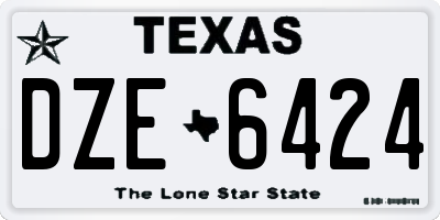 TX license plate DZE6424