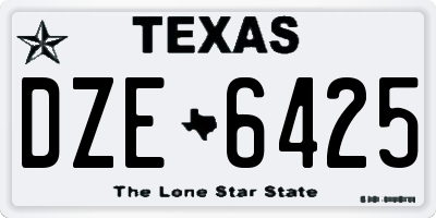 TX license plate DZE6425