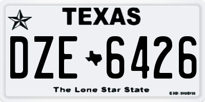 TX license plate DZE6426