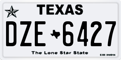 TX license plate DZE6427