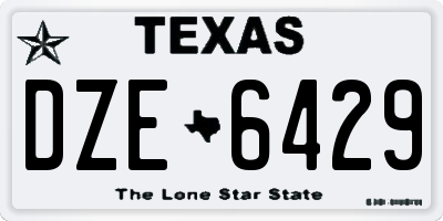TX license plate DZE6429