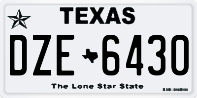 TX license plate DZE6430