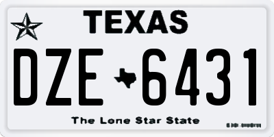TX license plate DZE6431
