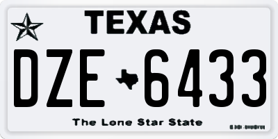 TX license plate DZE6433