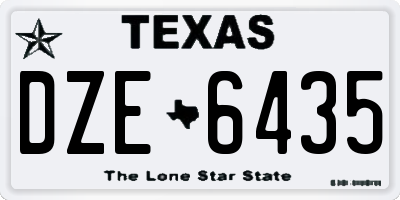 TX license plate DZE6435