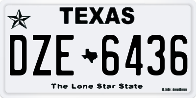 TX license plate DZE6436