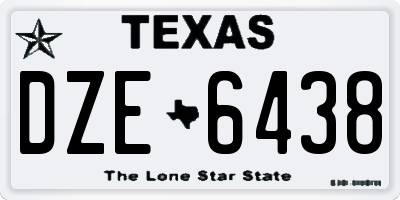 TX license plate DZE6438