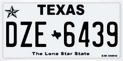TX license plate DZE6439