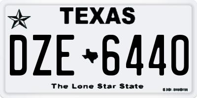 TX license plate DZE6440