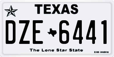 TX license plate DZE6441
