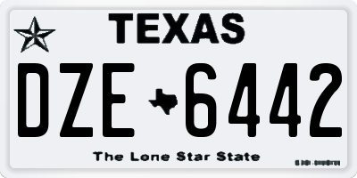TX license plate DZE6442