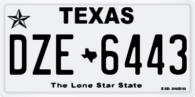 TX license plate DZE6443