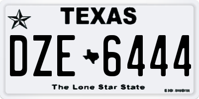 TX license plate DZE6444