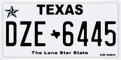 TX license plate DZE6445