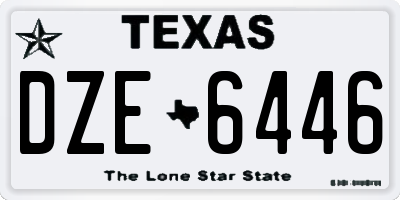 TX license plate DZE6446