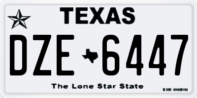 TX license plate DZE6447