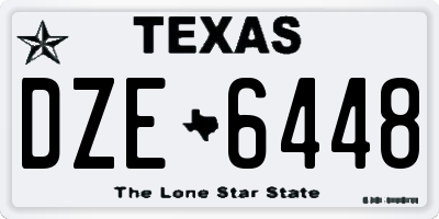 TX license plate DZE6448