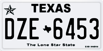 TX license plate DZE6453