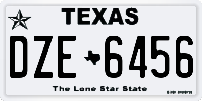 TX license plate DZE6456