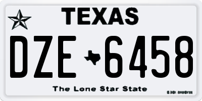 TX license plate DZE6458