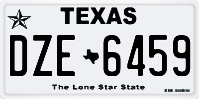 TX license plate DZE6459
