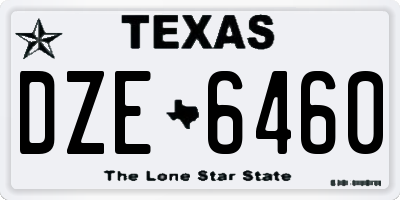 TX license plate DZE6460
