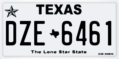 TX license plate DZE6461