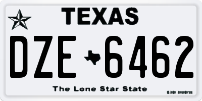 TX license plate DZE6462
