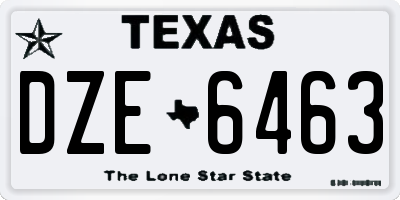 TX license plate DZE6463
