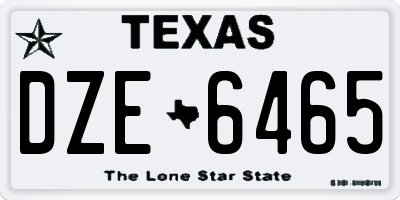 TX license plate DZE6465