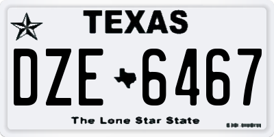 TX license plate DZE6467