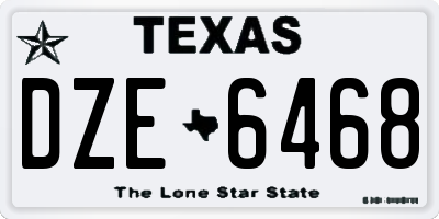 TX license plate DZE6468