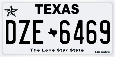 TX license plate DZE6469