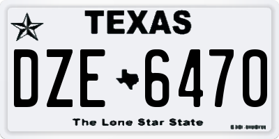 TX license plate DZE6470