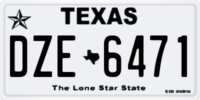 TX license plate DZE6471