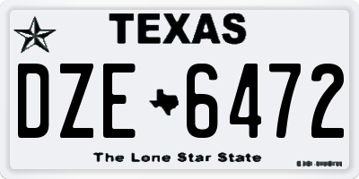 TX license plate DZE6472