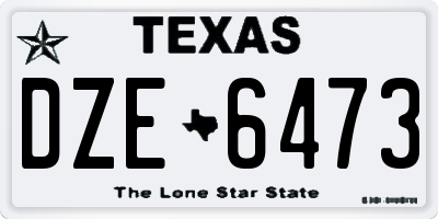 TX license plate DZE6473