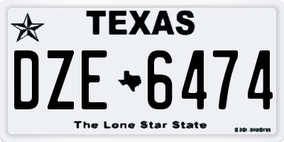 TX license plate DZE6474