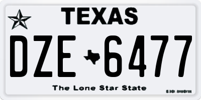 TX license plate DZE6477