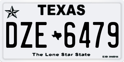 TX license plate DZE6479